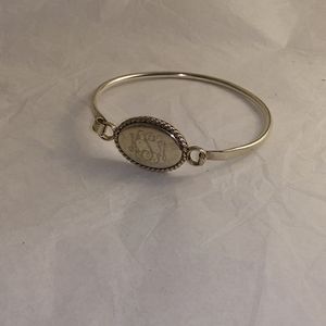Sterling bangle monogram bracelet